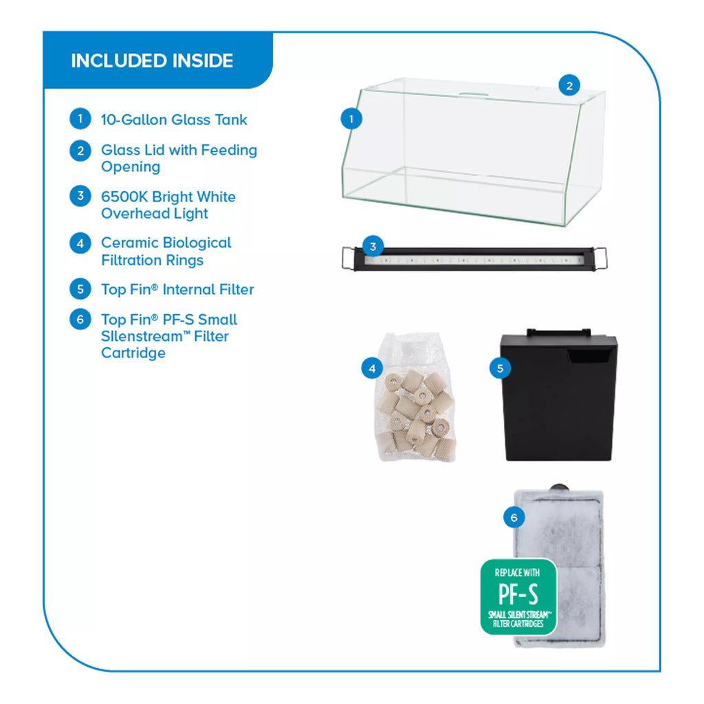 Top Fin 10 Gallon Angled Aquarium
