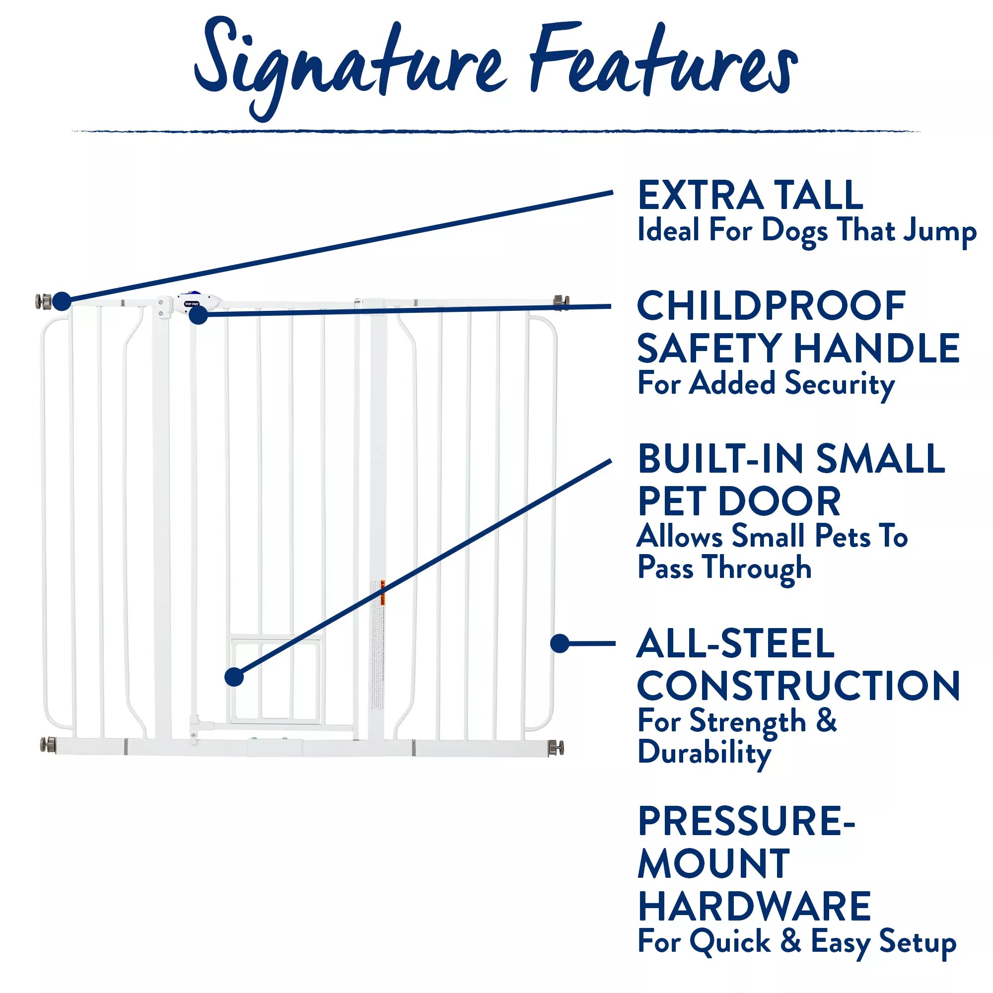 Top Paw Extra-Tall Walk-Through Pet Gate