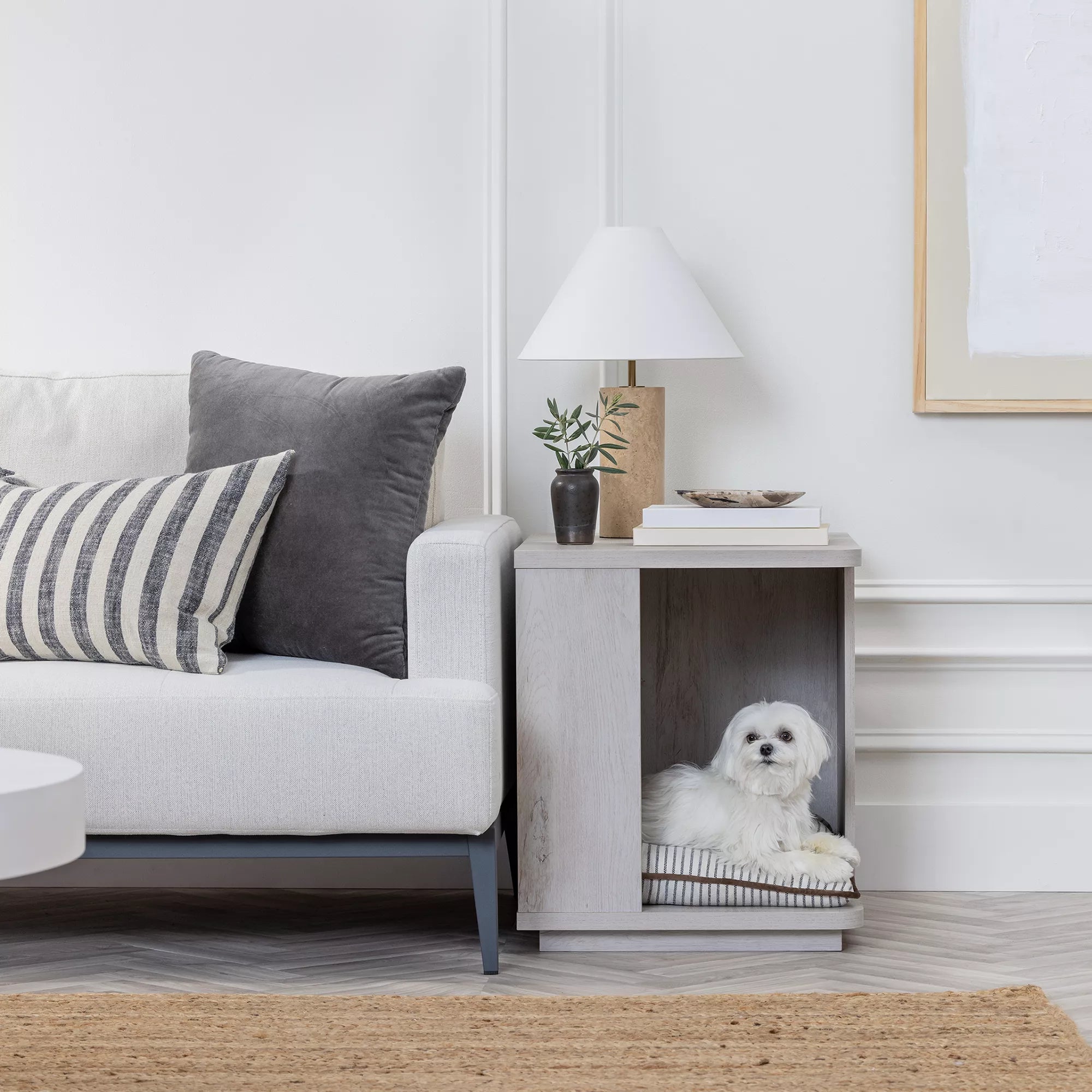 Nate & Jeremiah Chestnut Wood Finish Side Table Pet Home