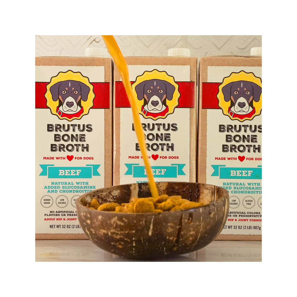 Brutus Bone Broth All Life Stage Dog Food Topper - 32 Oz., Beef