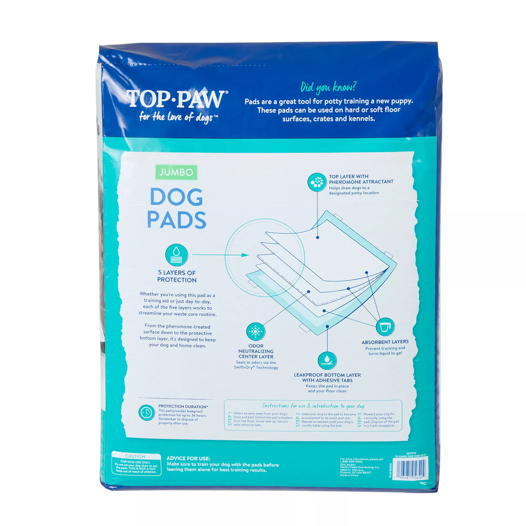 Top Paw Jumbo Dog Pads - 54"L x 37"W