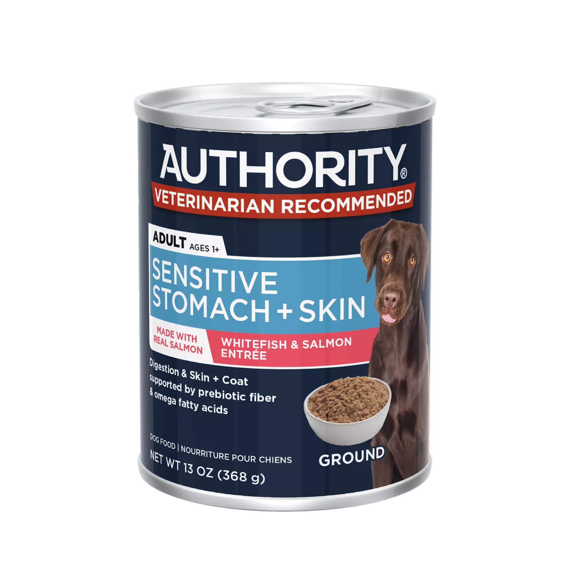 Authority Sensitive Skin & Stomach Food Whitefish & Salmon Entree Adult Wet Dog Food - 13 oz