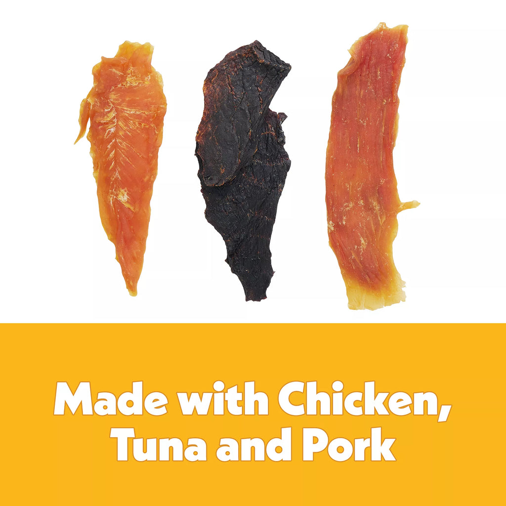 Wiggles & Wags Chicken, Tuna & Pork Jerky Cuts Dog Treats 16 OZ