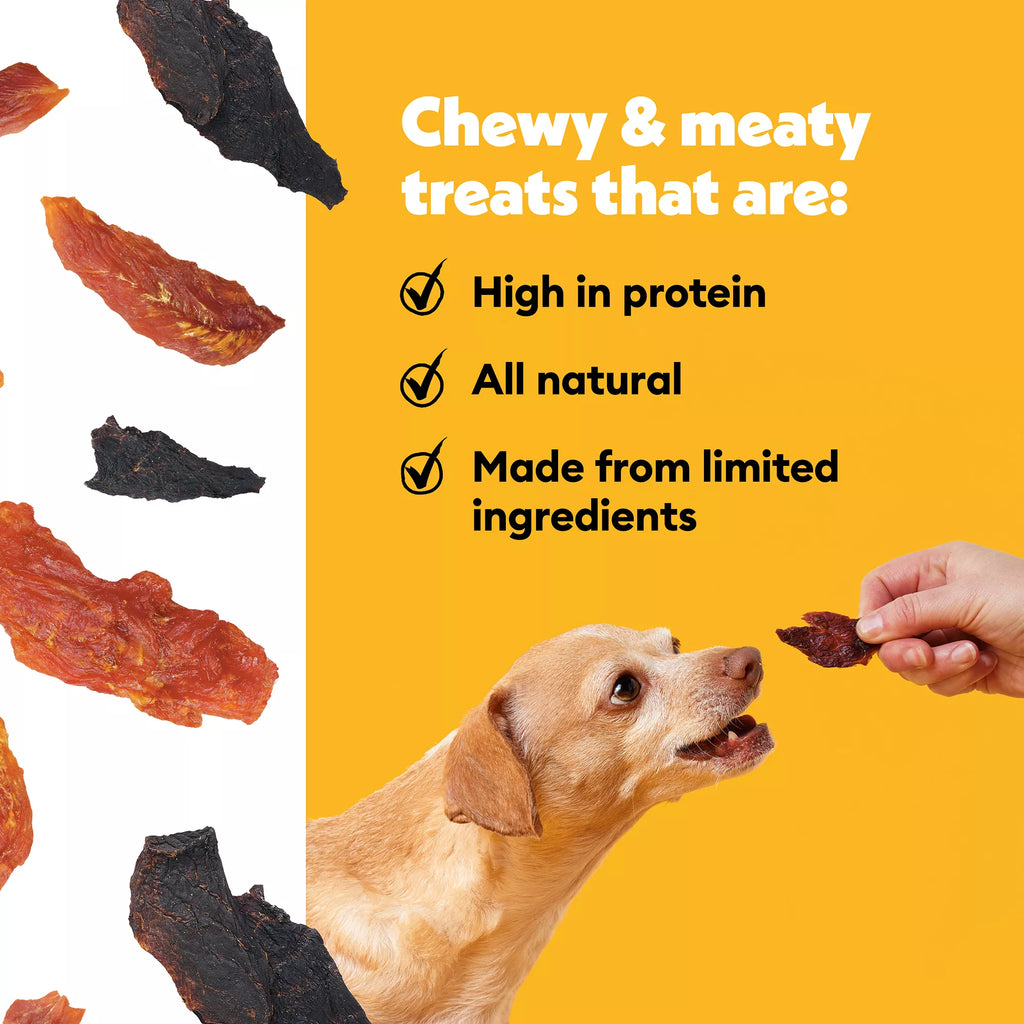 Wiggles & Wags Chicken, Tuna & Pork Jerky Cuts Dog Treats 16 OZ