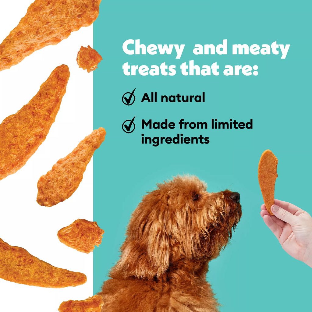 Wiggles & Wags Chicken Meaty Strips Dog Treats 12 OZ