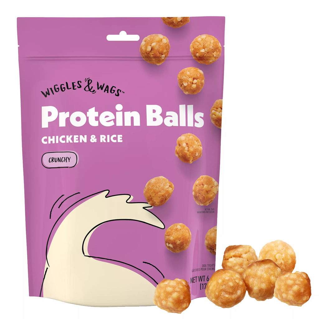 Wiggles & Wags Chicken & Rice Protein Balls Dog Treats 6 OZ