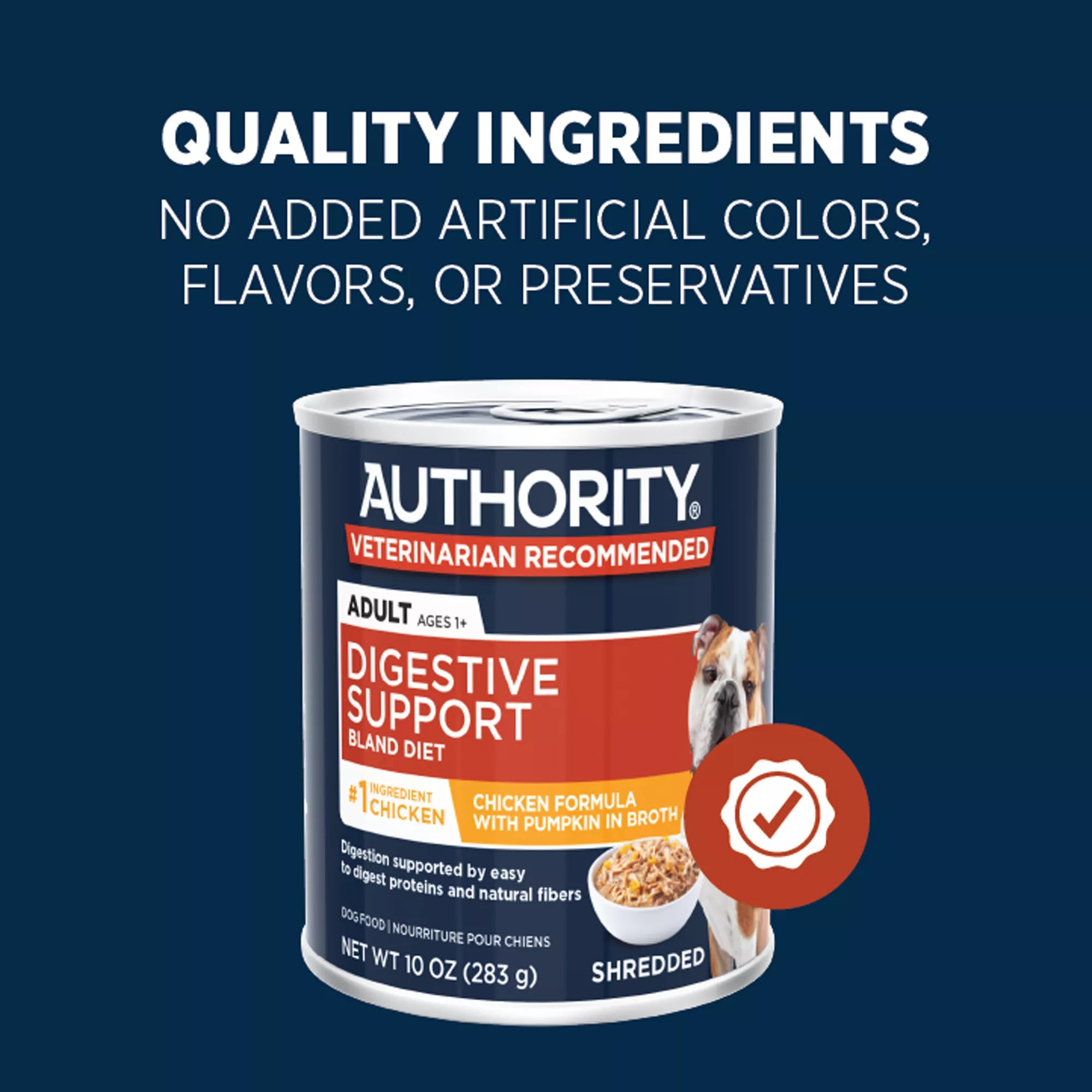 Authority Digestive Support Adult Wet Dog Food - Chicken with Pumpkin, 10 oz