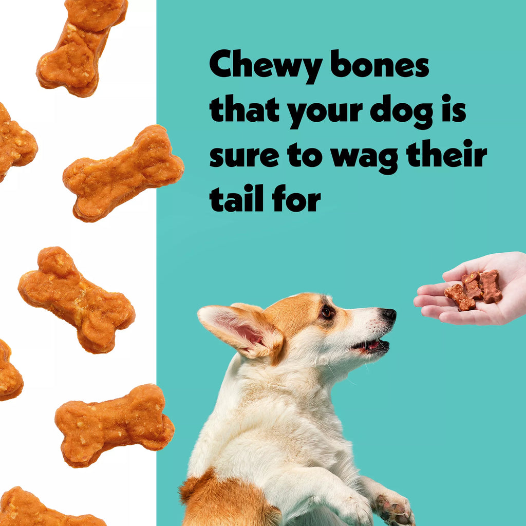 Wiggles & Wags Chicken & Cheese Chewy Bones Dog Treats 6 OZ