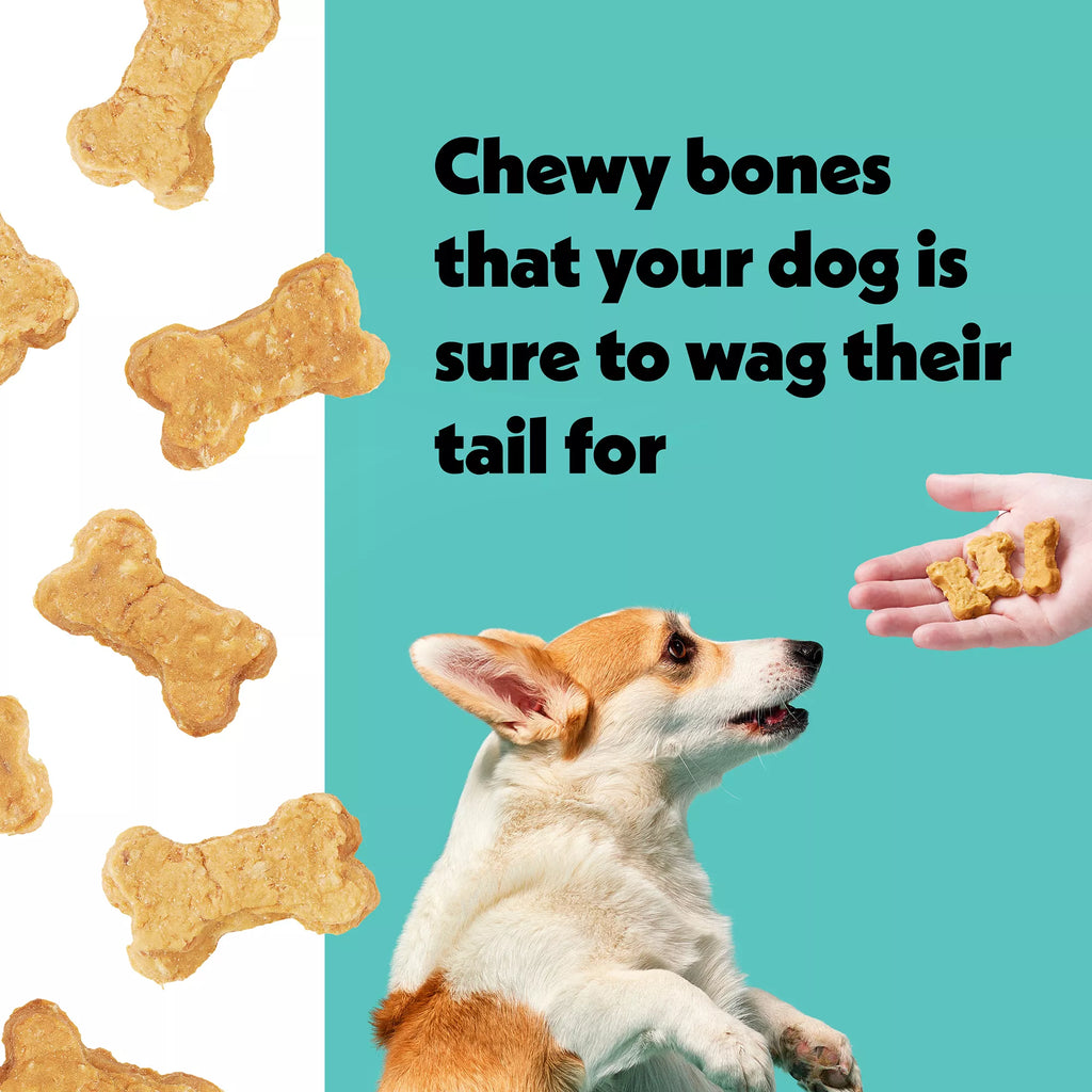 Wiggles & Wags Peanut Butter Chewy Bones Dog Treats 6 OZ