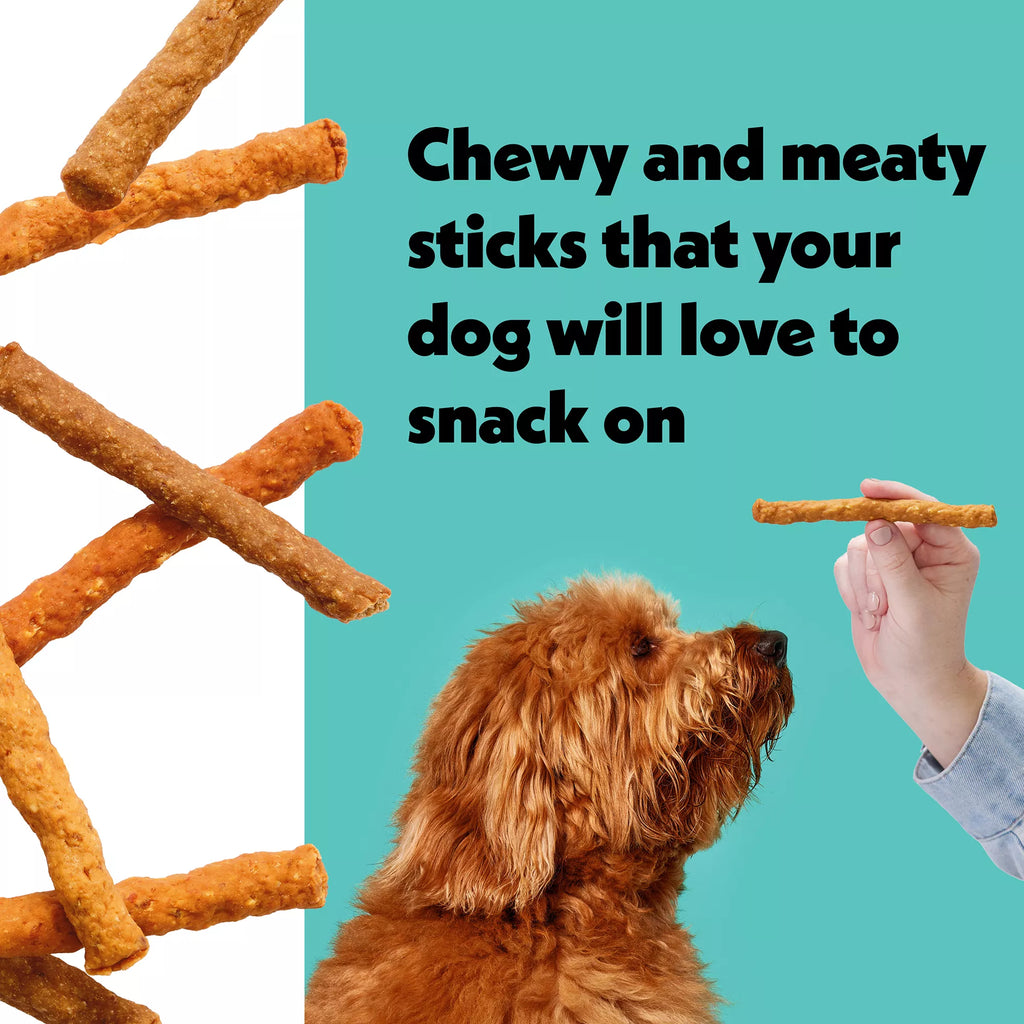 Wiggles & Wags Chicken, Bacon, Beef Meaty Sticks Dog Treats 16 OZ
