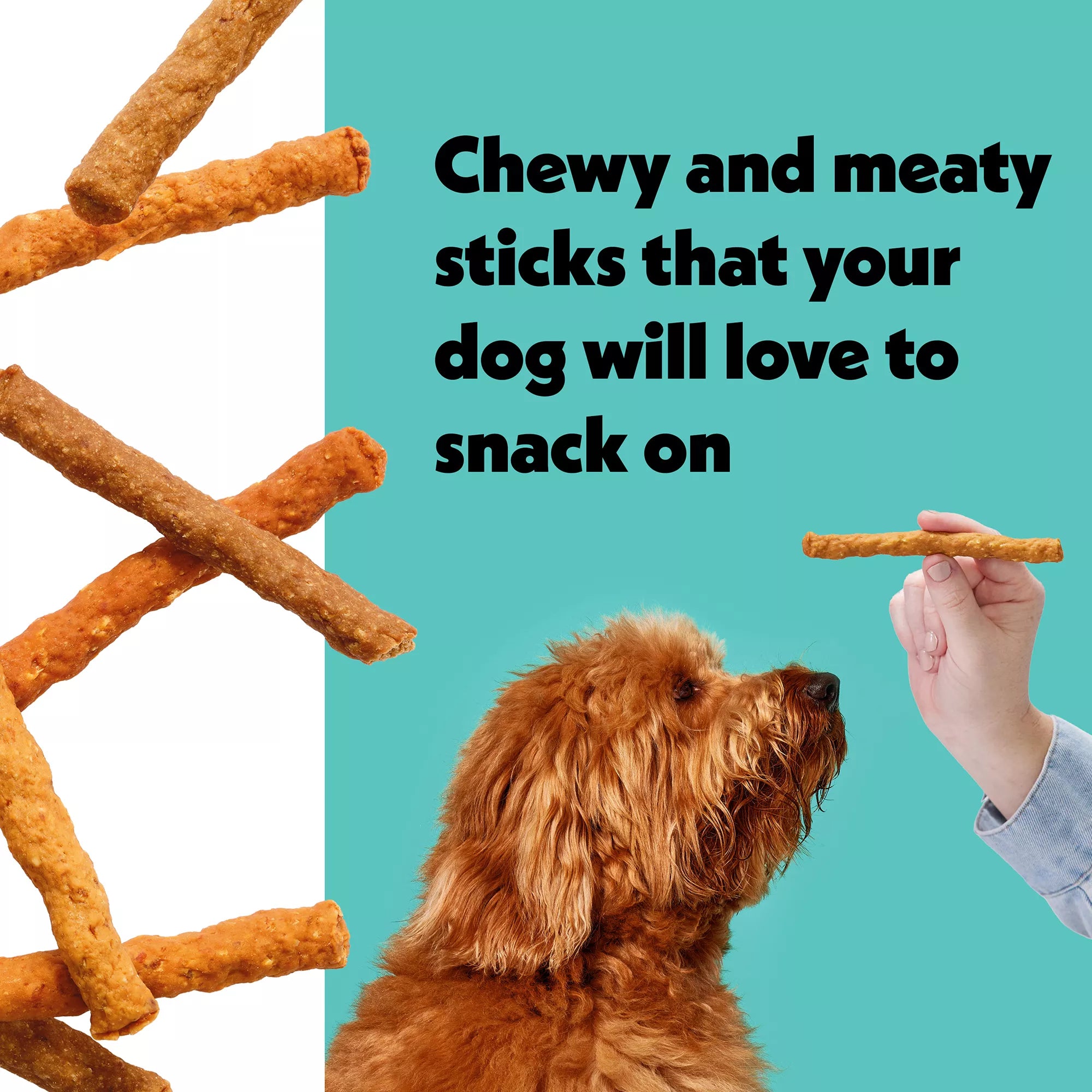 Wiggles & Wags Chicken, Bacon, Beef Meaty Sticks Dog Treats 16 OZ