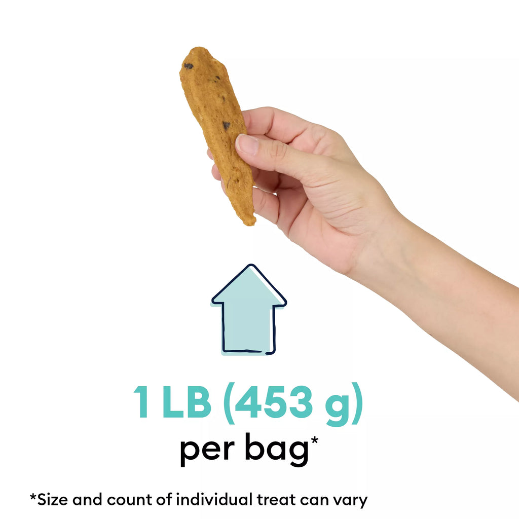 Wiggles & Wags Salmon Meaty Strips Dog Treats 16 OZ