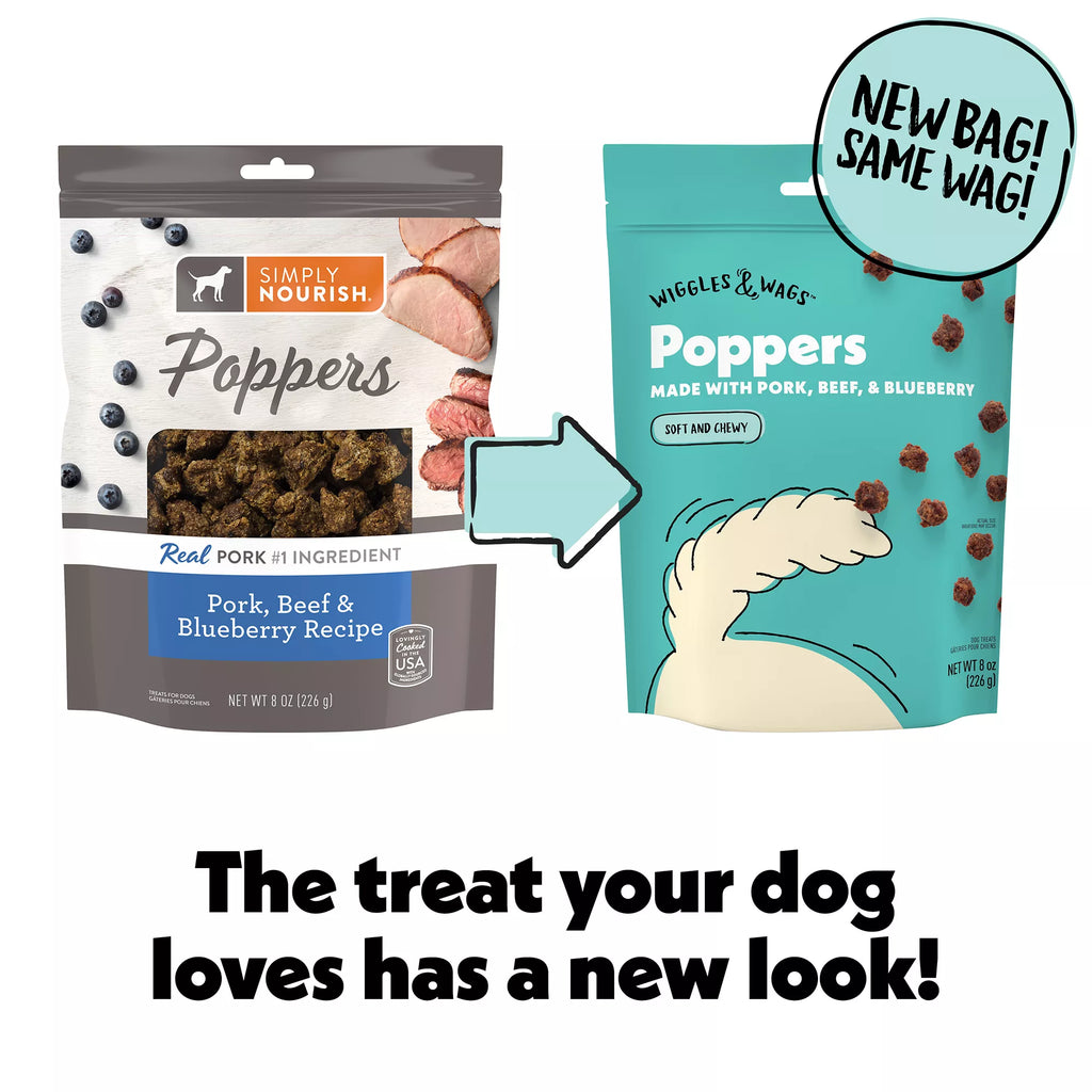 Wiggles & Wags Poppers Dog Treats 8 OZ
