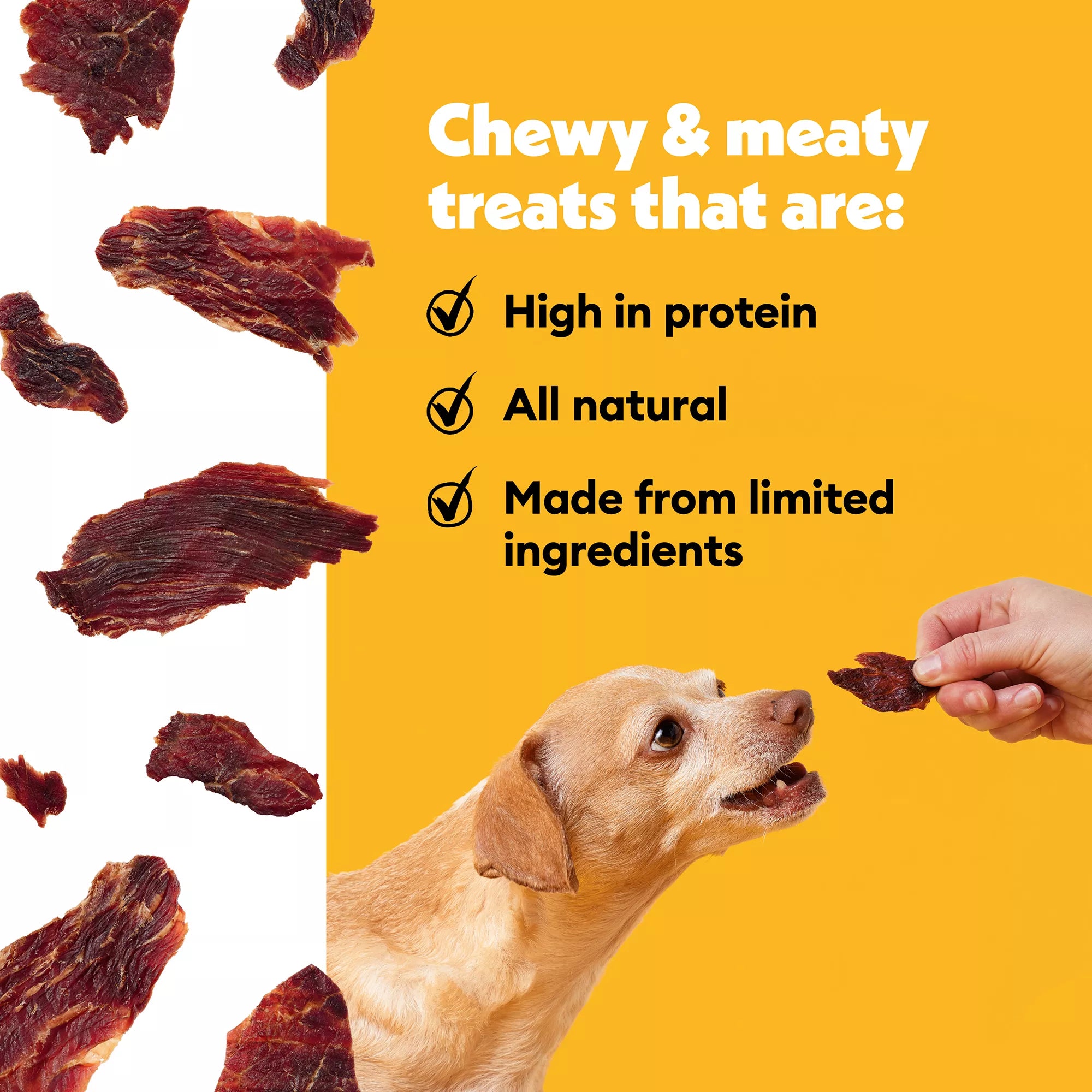 Wiggles & Wags Beef Jerky Cuts Dog Treats 8 OZ