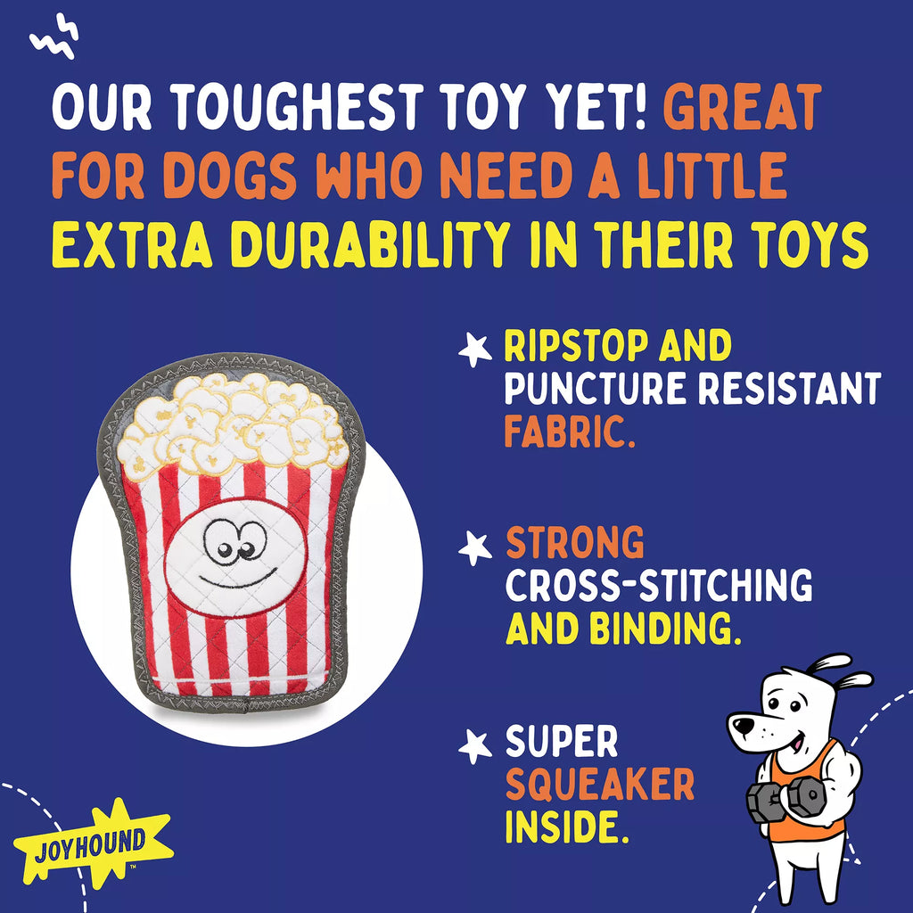 Joyhound Rip Roarin' Tough Popcorn Dog Toy
