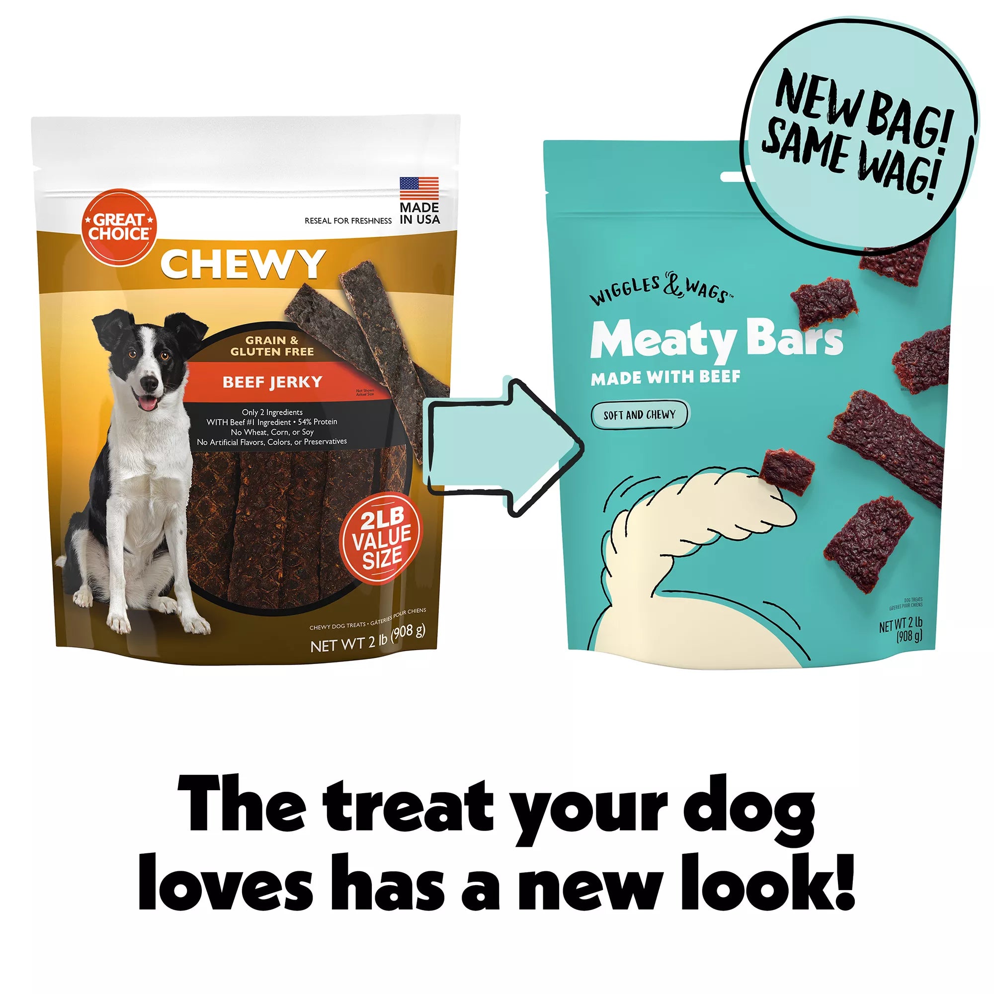 Wiggles & Wags Beef Meaty Bars Dog Treats