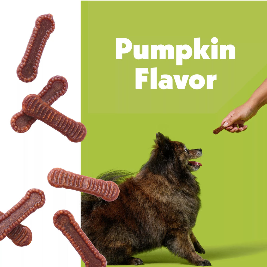 Wiggles & Wags Pumpkin Dental Chews Dog Treats 12 OZ