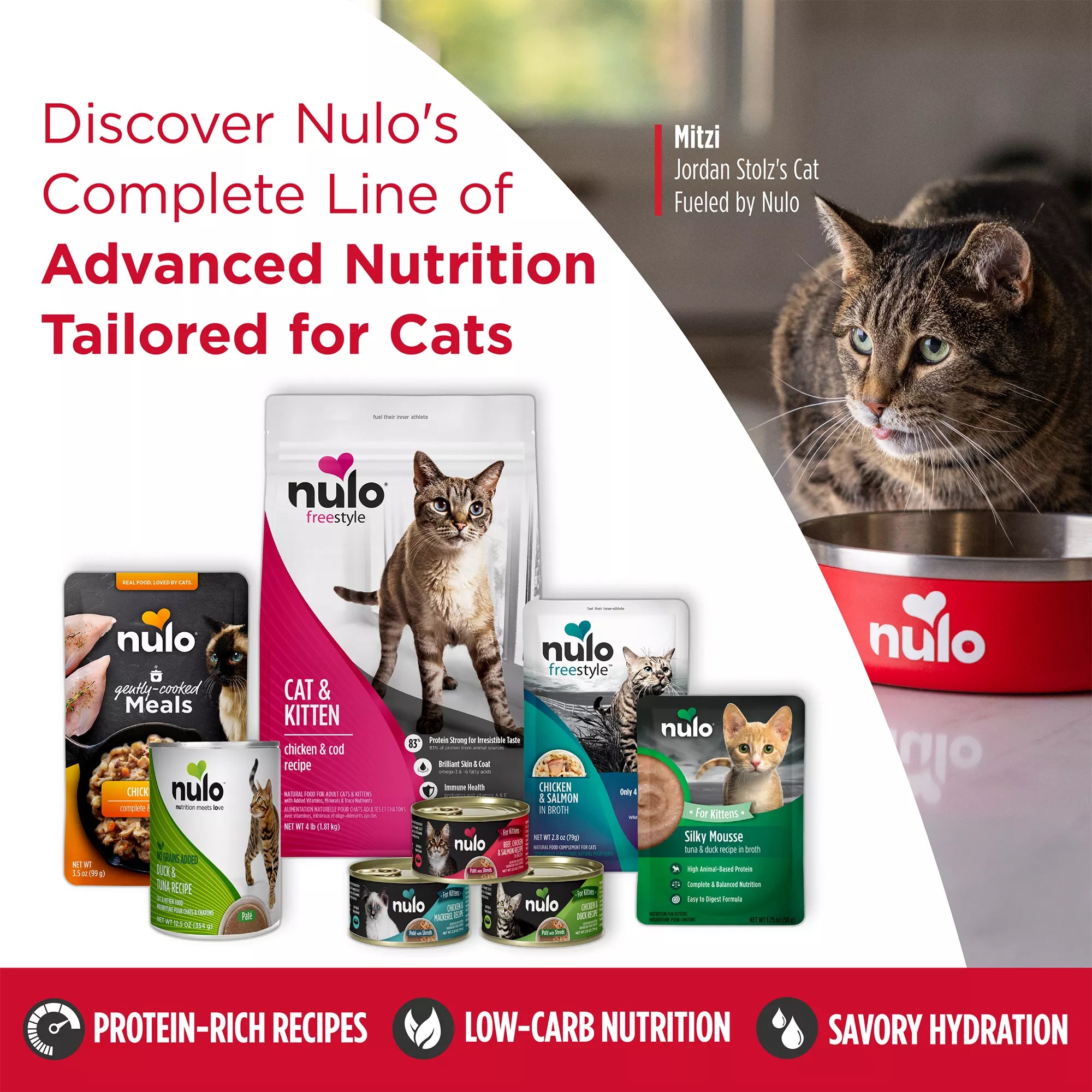 Nulo Split Cup Cat and Kitten Food - Grain-Free Pet Food, Pate, 2.64 Oz