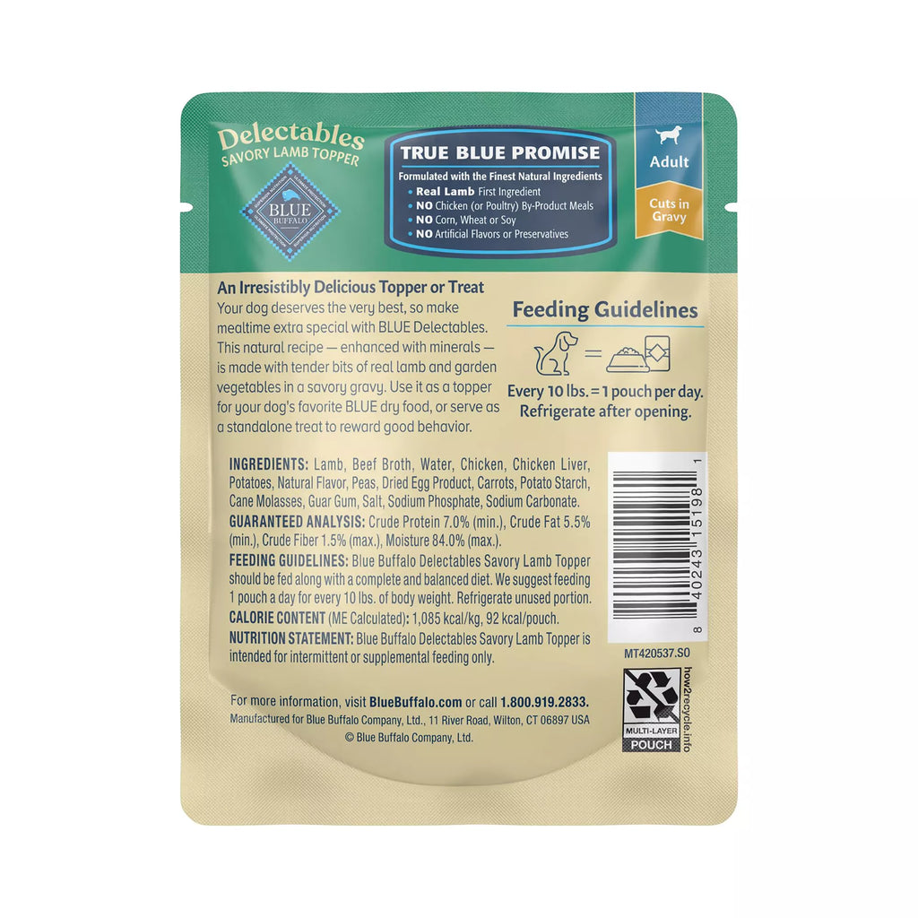 Blue Buffalo Delectables Adult Wet Dog Food Topper - 3 oz