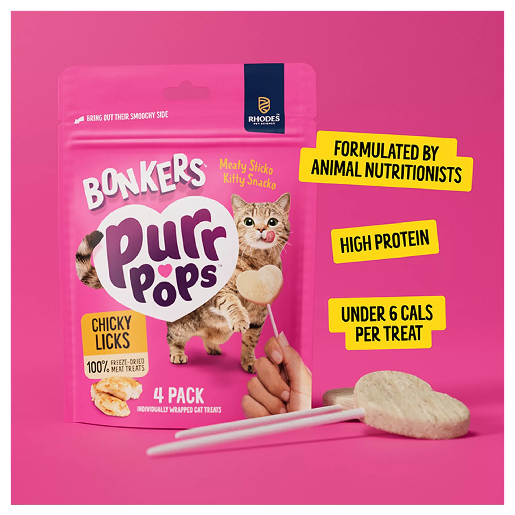 Bonkers Purr Pops Lickable Cat Treats - Chicky Licks