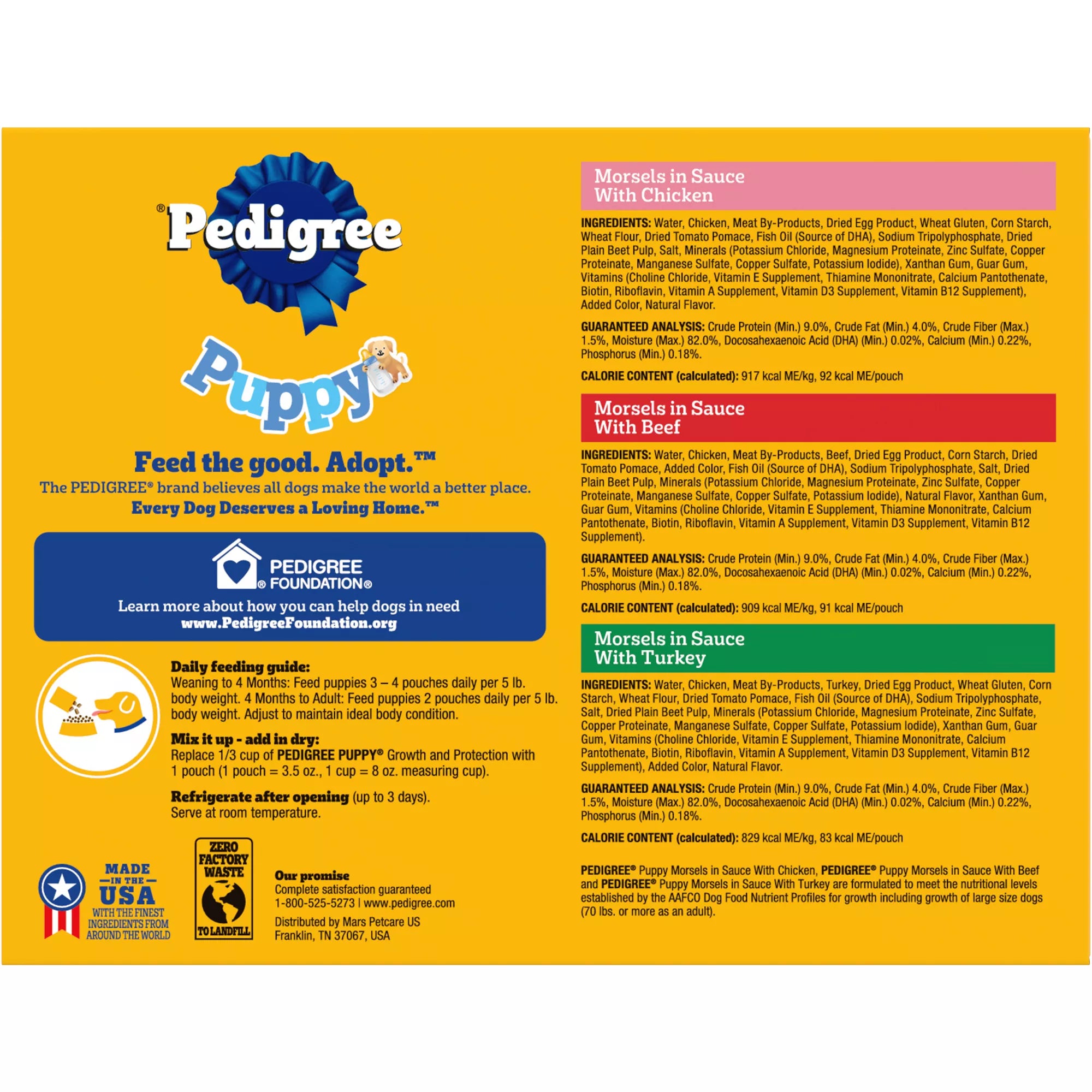 Pedigree Puppy Chicken, Beef, & Turkey Pet Food Variety Pack 18 CT 63 OZ