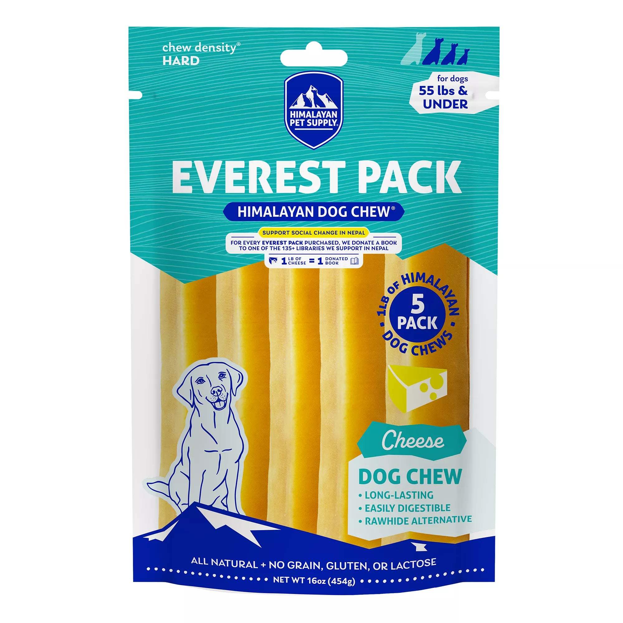 Himalayan Chews Everest Pack Dog Yak Chew Yak Cheese 5 Count 16 OZ
