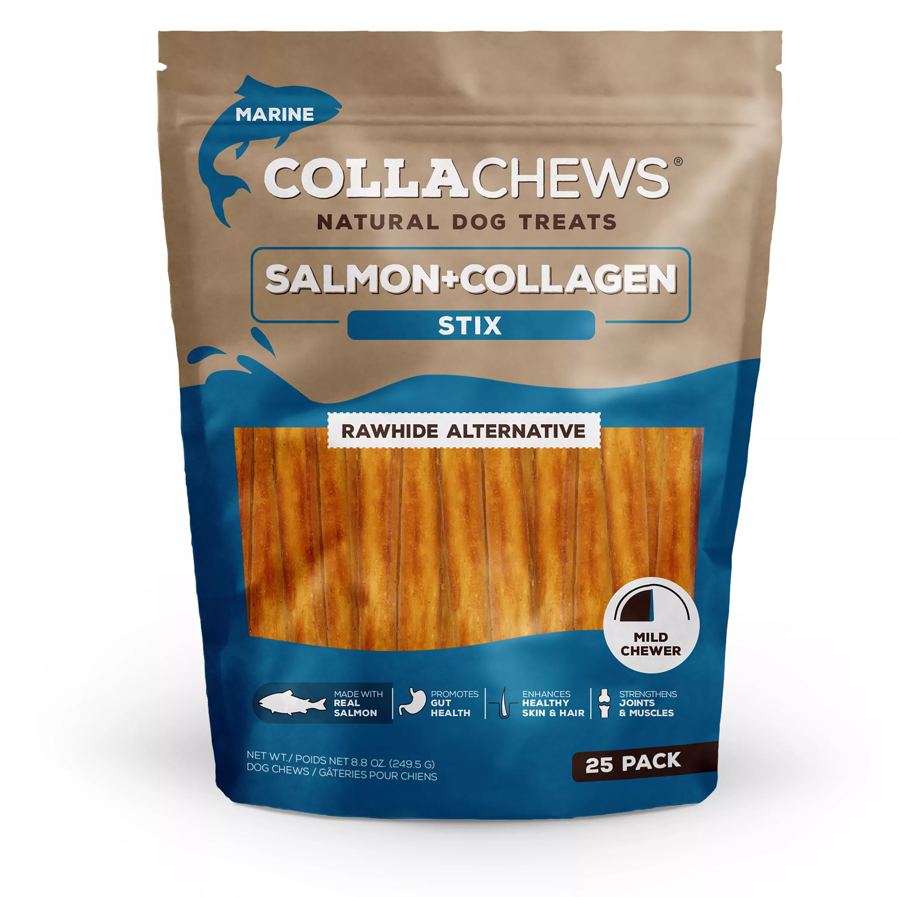 Collachews Collagen Sticks Salmon 25 CT 8.8 OZ