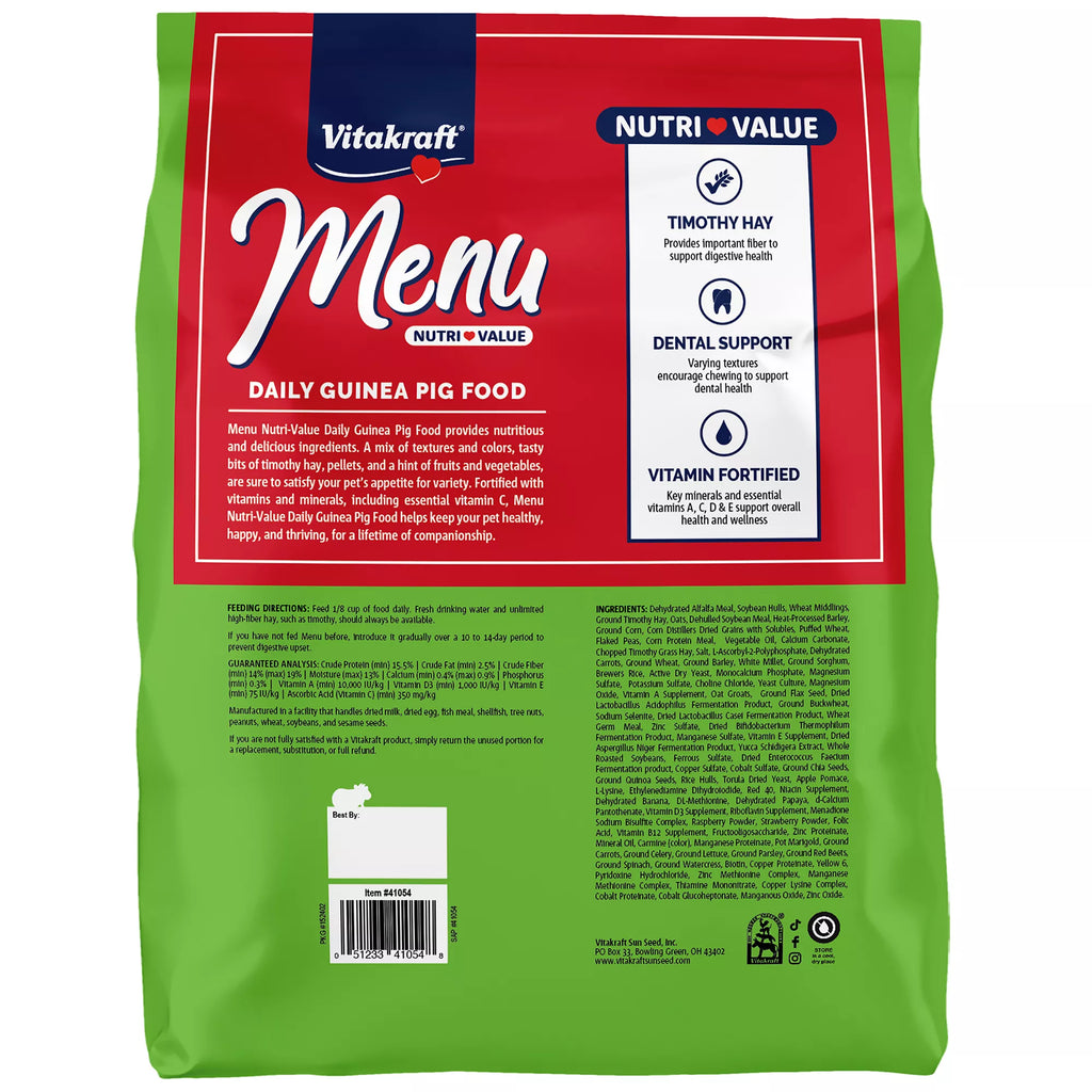 Vitakraft Menu Value Guinea Pig Food 4LB