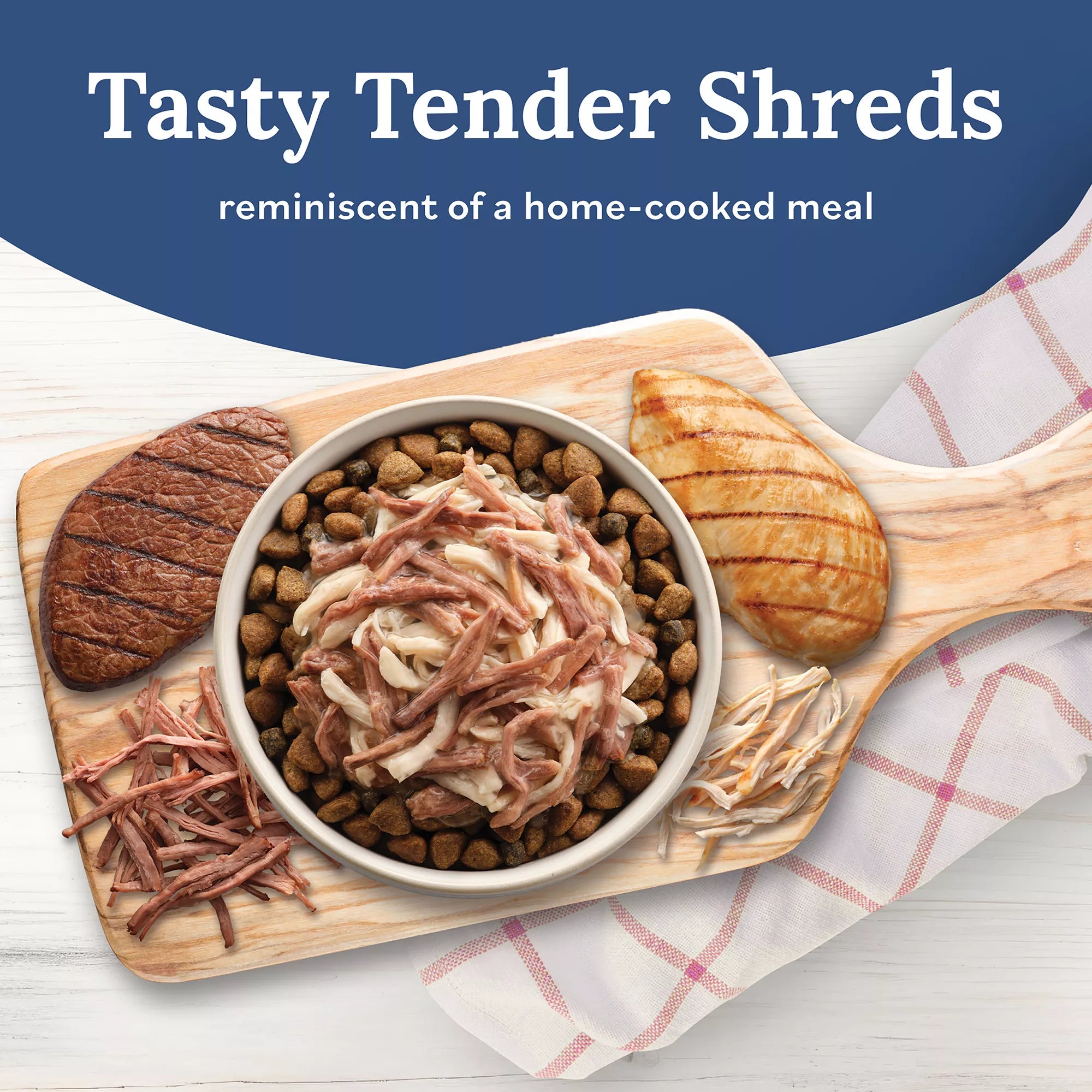 Blue Buffalo Tender Shreds Beef & Chicken in Savory Broth All Life Stages Dog Food Topper - 2.5 oz