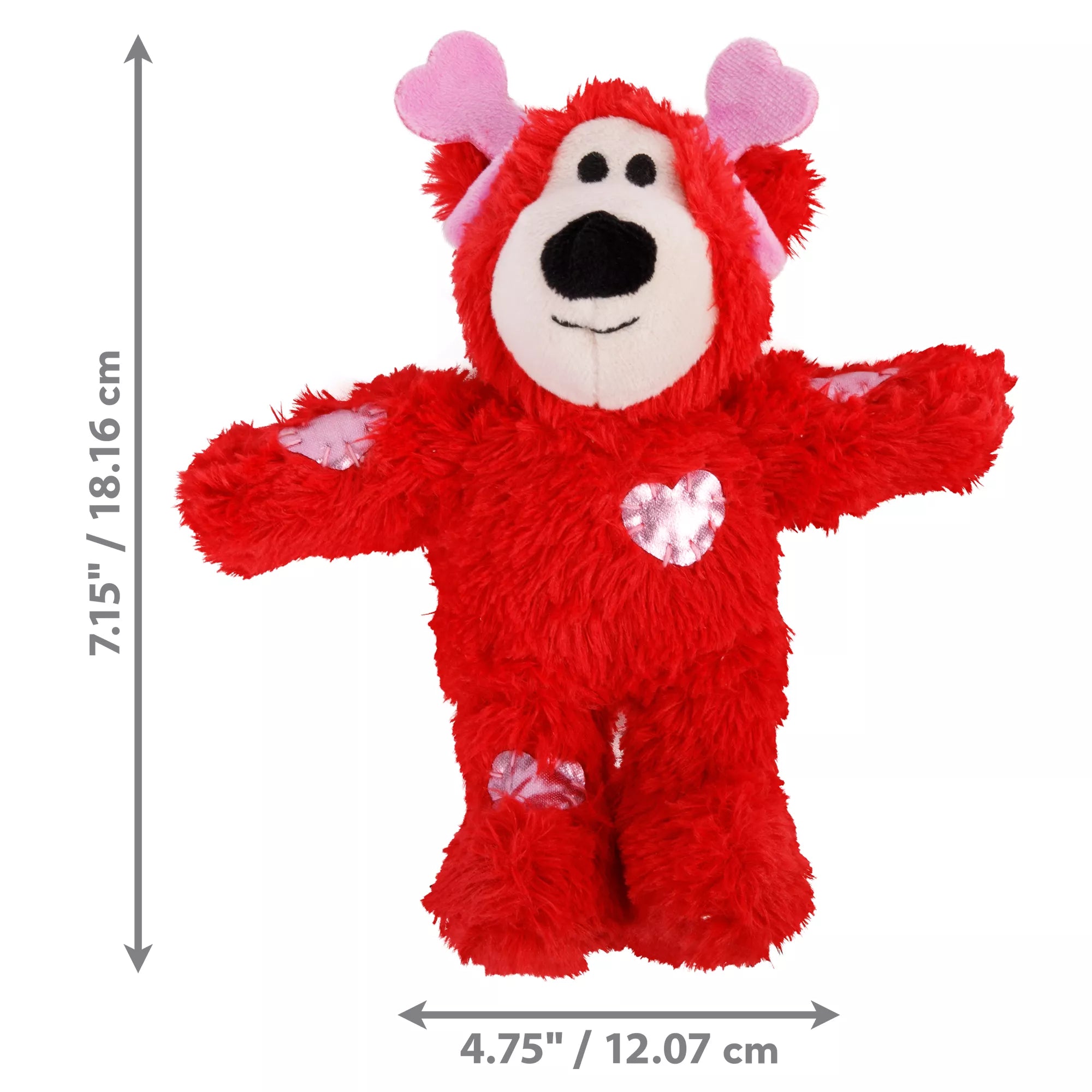 KONG Valentine's Day Wild Knots Bear Dog Toy Plush for Interactive Play