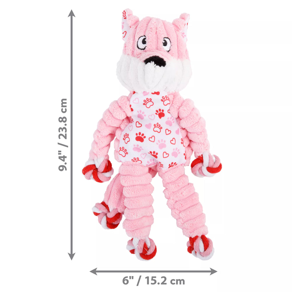 KONG Floppy Knots Valentine's Day Fox Dog Toy