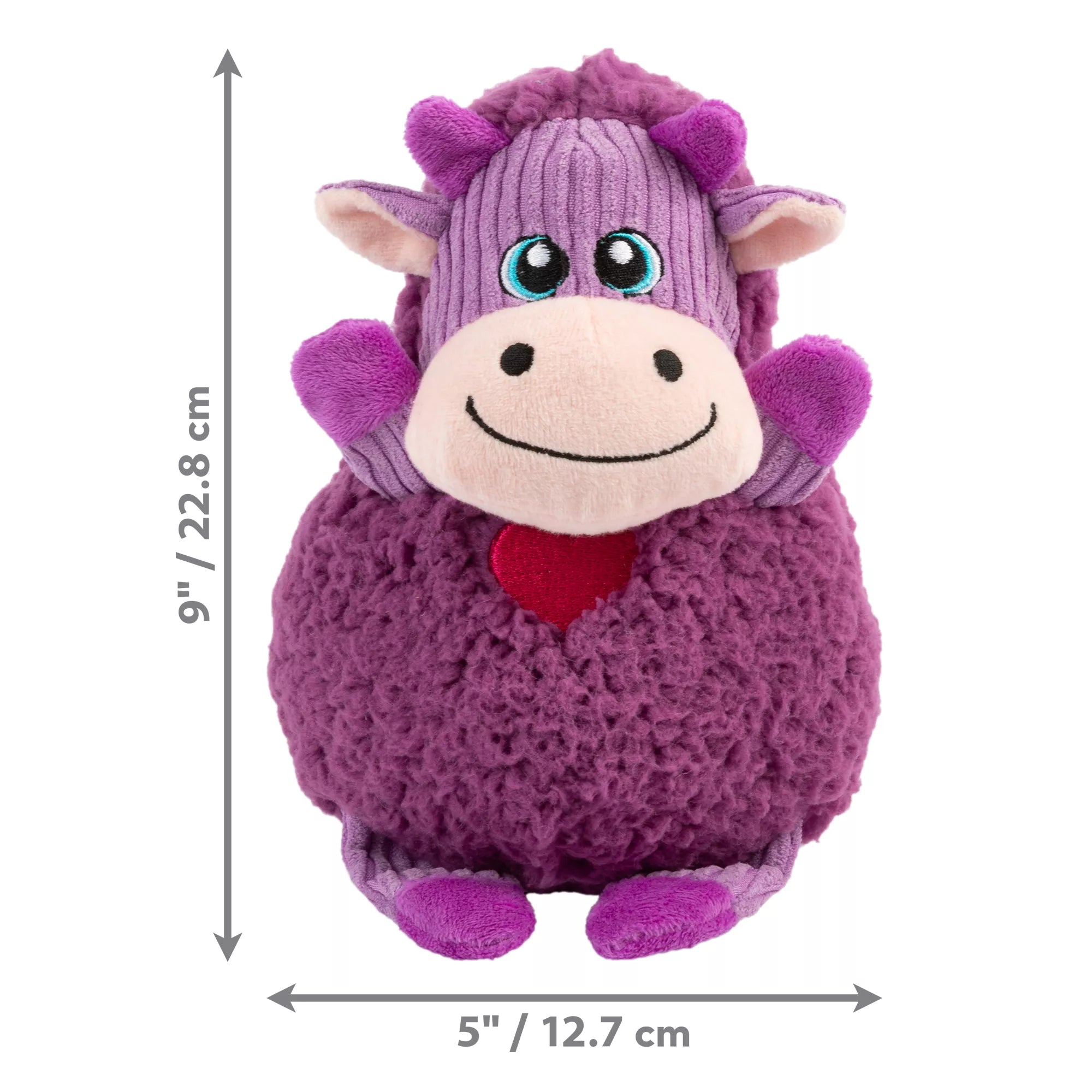 KONG Valentine's Day Sherpa Floofs Cow Dog Toy Plush for Interactive Play