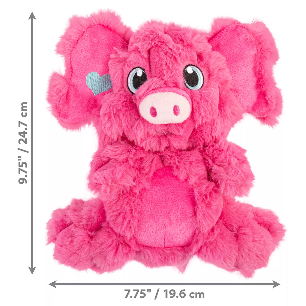 KONG Valentine's Day Scrumplez Pig Dog Toy Plush for Interactive Play
