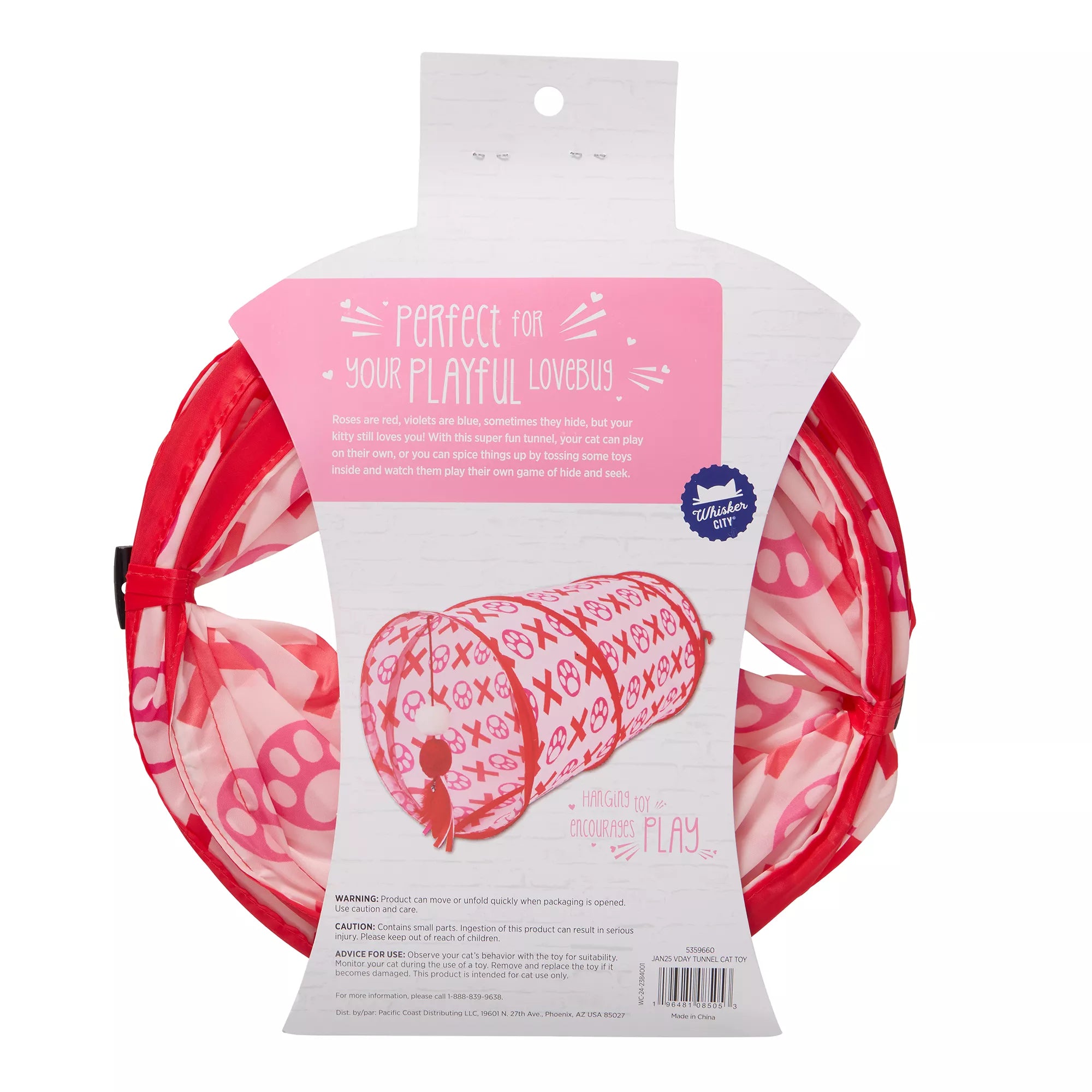 Whisker City Valentine's Day Tunnel Cat Toy