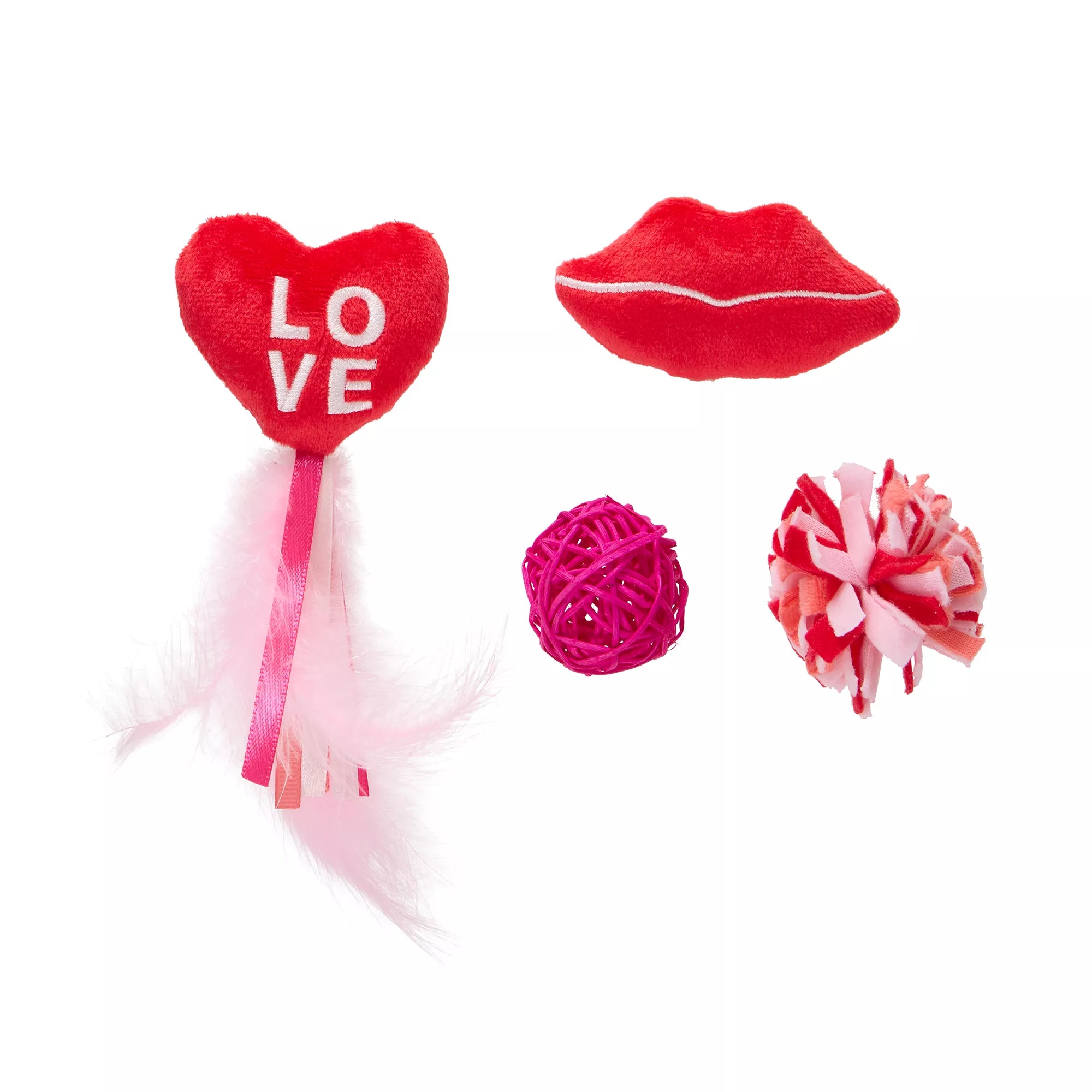Whisker City Valentine's Day Cat Toys, 4 Count