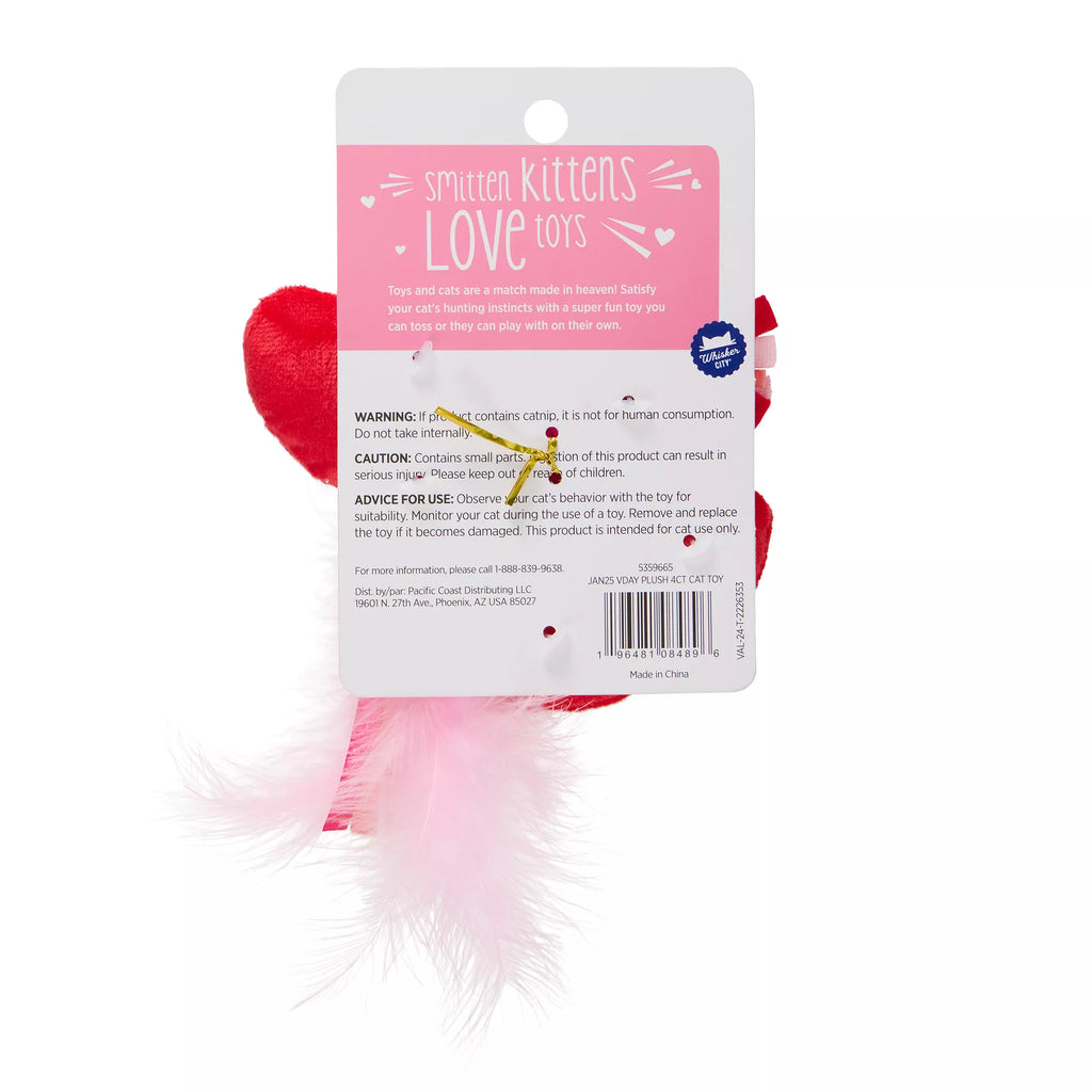 Whisker City Valentine's Day Cat Toys, 4 Count