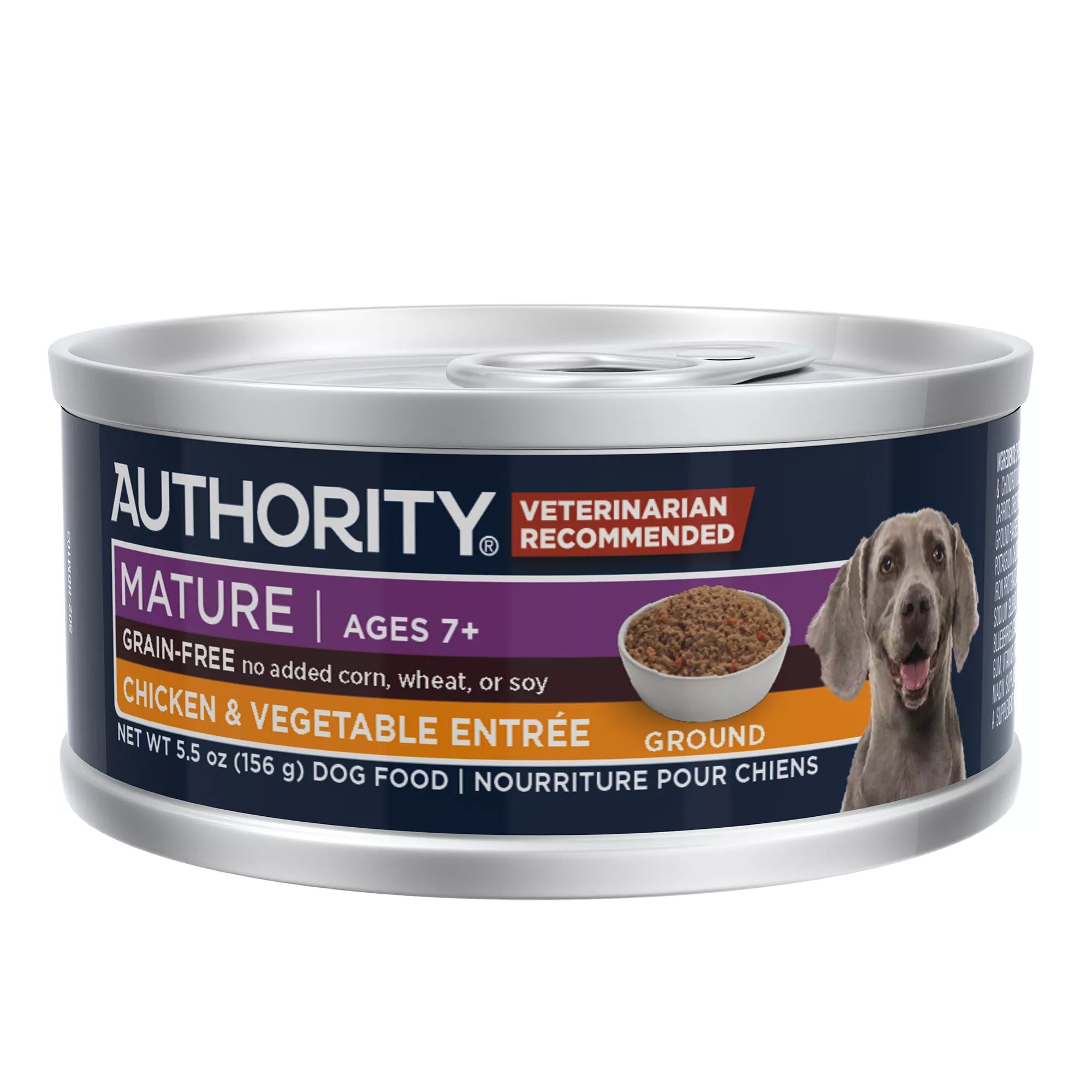 Authority Chicken & Vegetable Entree Senior 7+ Wet Dog Food - Grain-Free Pet Food, 5.5 oz