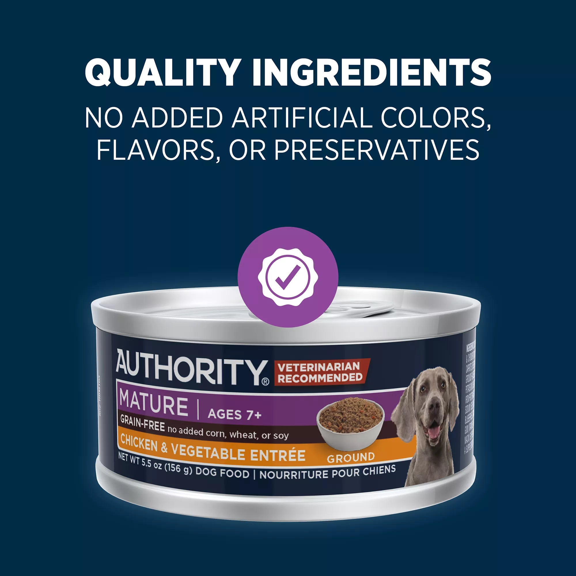 Authority Chicken & Vegetable Entree Senior 7+ Wet Dog Food - Grain-Free Pet Food, 5.5 oz