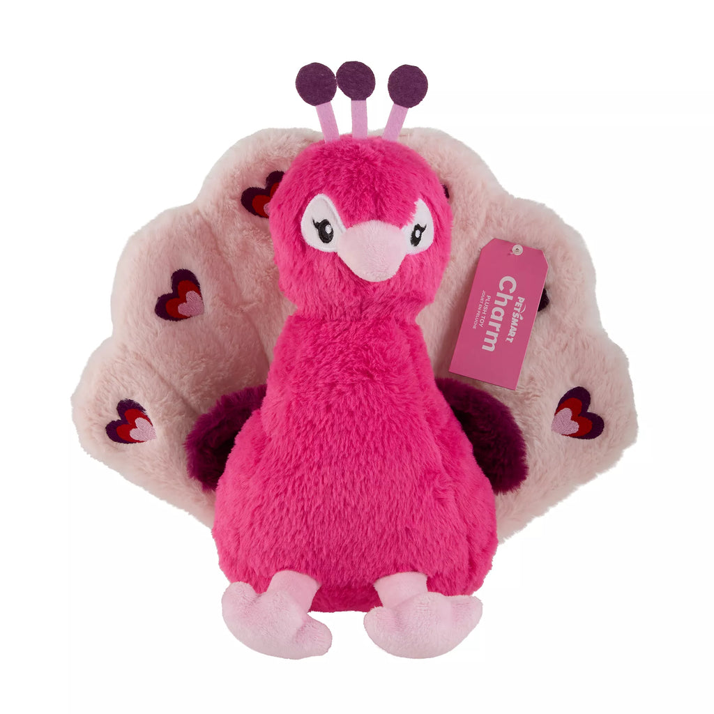 Peacock Valentine's Day Dog Toy Plush for Interactive Play